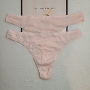 VTG Victoria's Secret 2pk Signature Cotton Thongs Size M